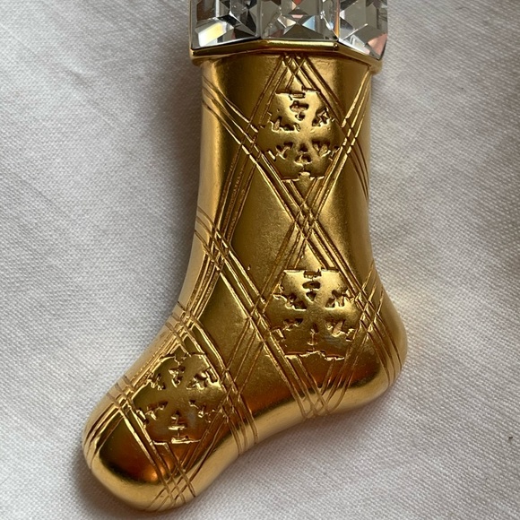 Monet Gold Snowflake Christmas Stocking - Picture 3 of 3